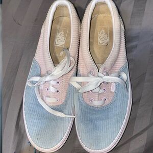 Vans Pastel Corduroy Lace-Up Sneakers - Pink & Light Blue